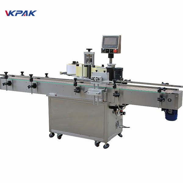 Автоматска машина за обележување на шишиња околу шишиња со вертикално масло